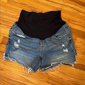 Old Navy Full Panel Maternity Distressed Denim Shorts